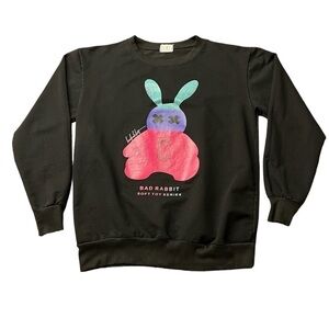 J & Y JINGYIFUSHI BLACK SWEATSHIRT WITH BAD RABBIT SOFT TOY SERIES